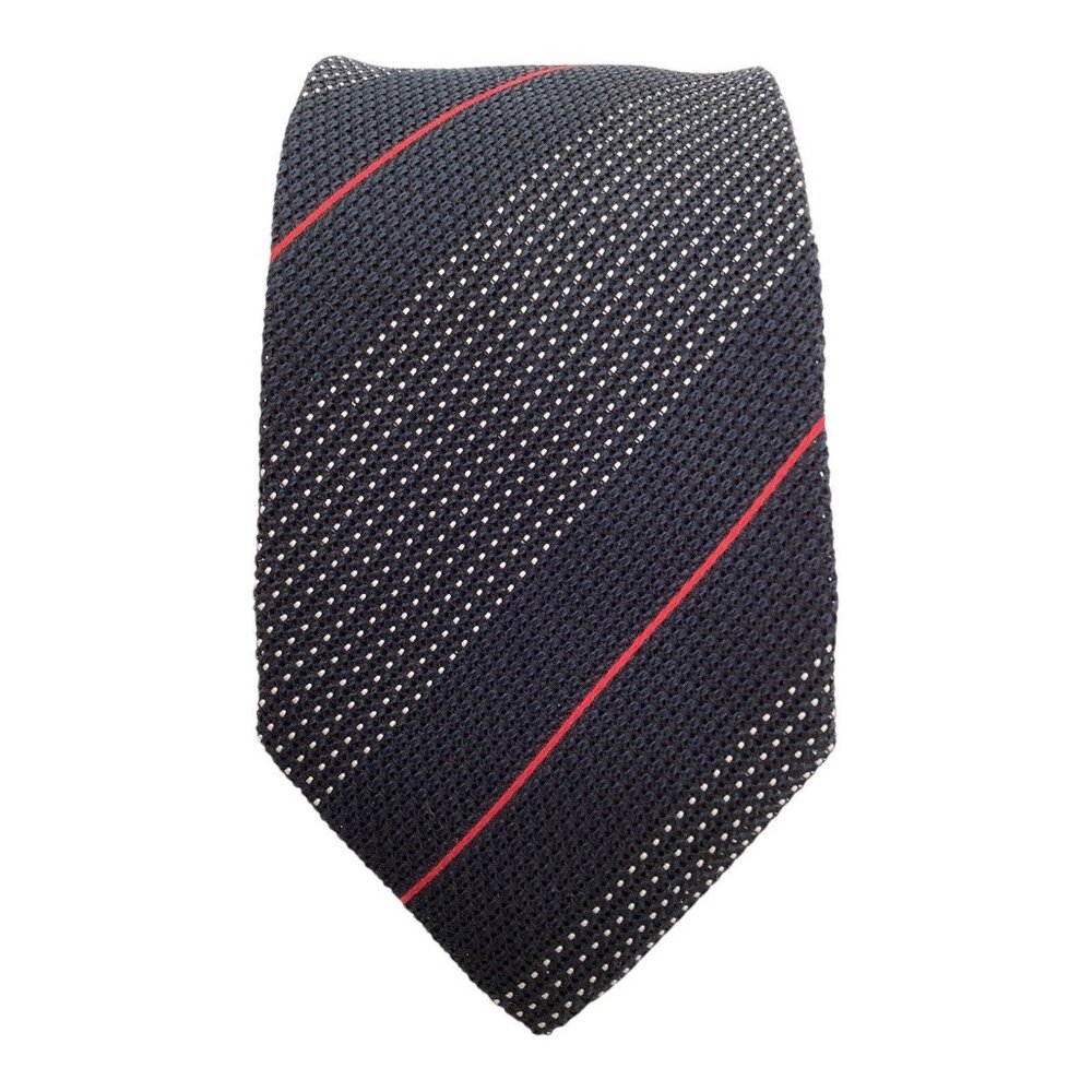 ARTHUR & FOX Navy Striped Silk Tie Italy 60"-3.25" EC